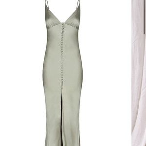Shona Joy La Lune Bias Slip Dress - Sage Size 6
